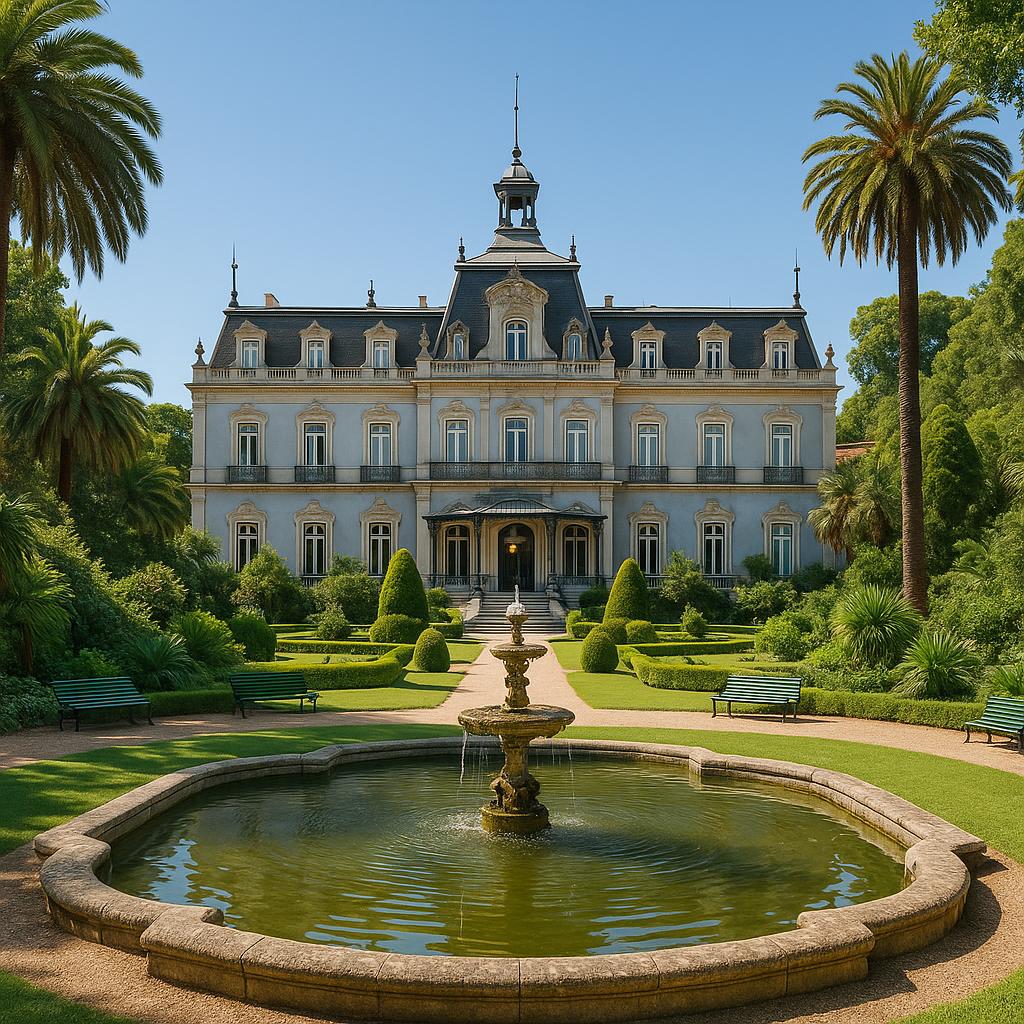 Pestana Palace Lisboa tranquil garden and historic palace facade