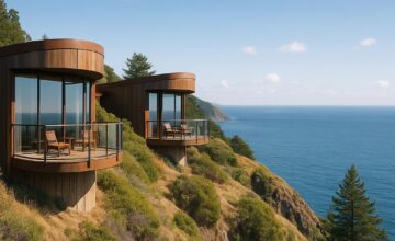 Post Ranch Inn cliffside suites overlooking the Pacific Ocean