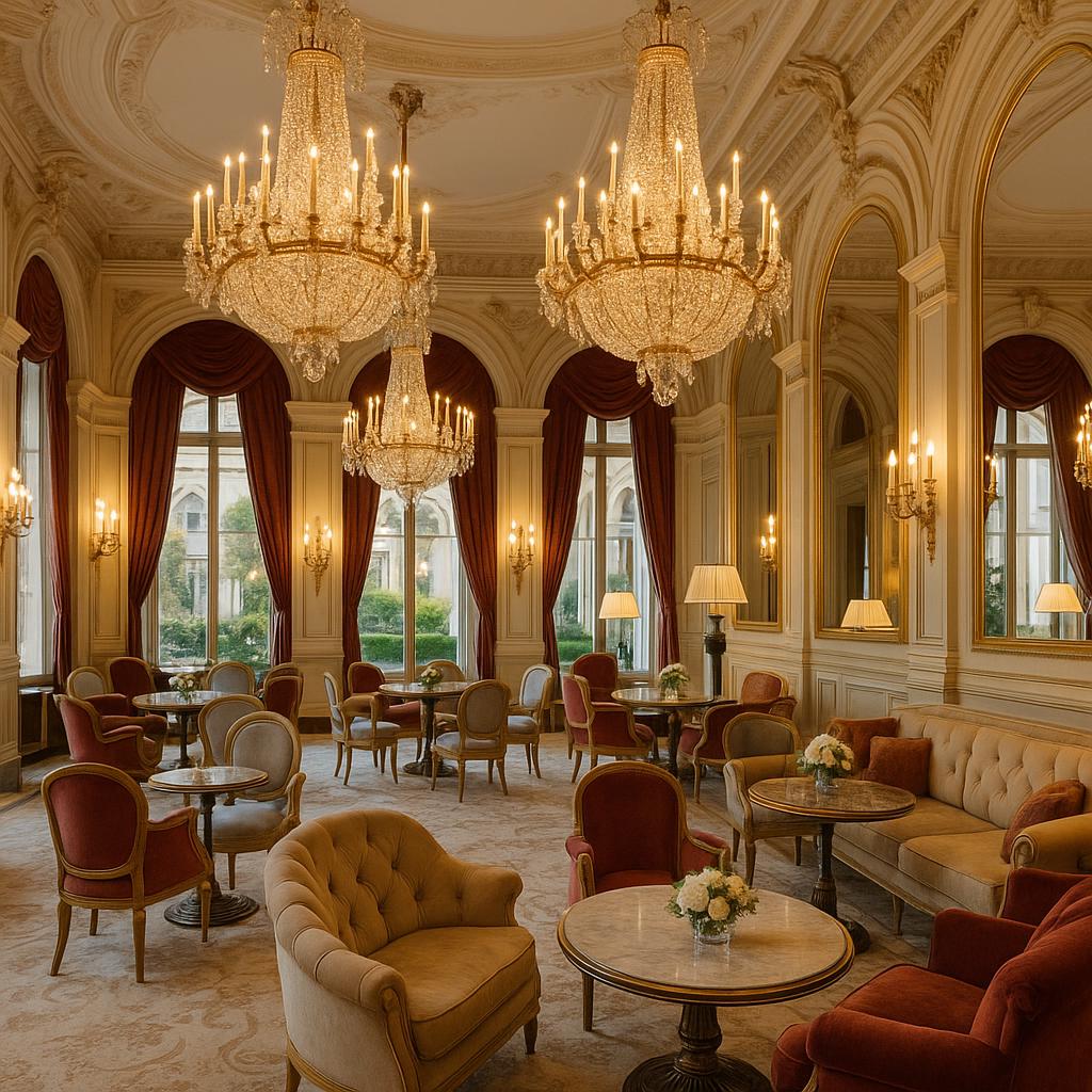 Opulent Belle Époque style interior at Ritz Paris