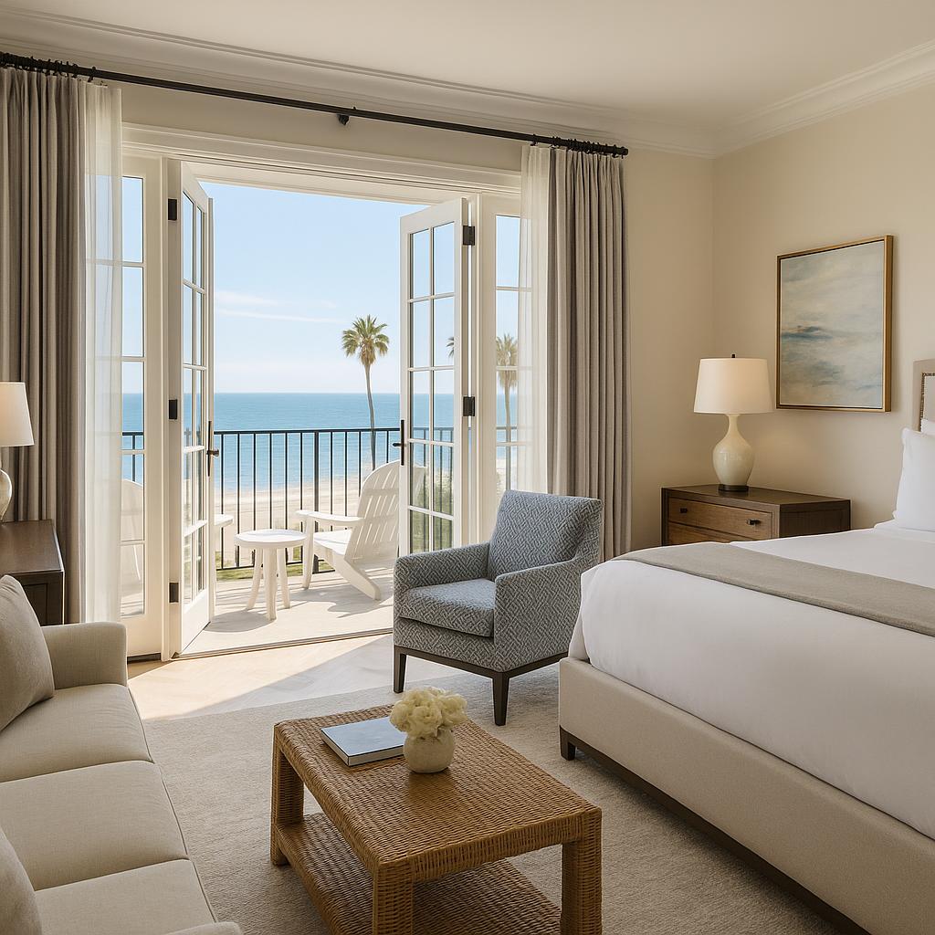 Ocean-view suite at Rosewood Miramar Beach