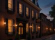 Rosewood Washington D.C. historic luxury facade in Georgetown at twilight