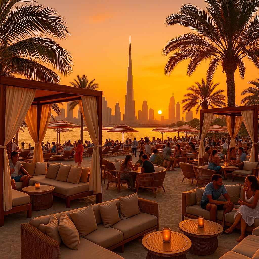 SIRO One Za'abeel beach club lounge with panoramic view