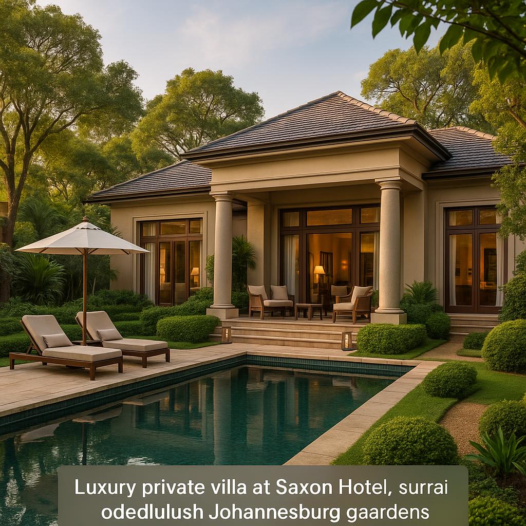Saxon Hotel private villa with lush garden in Johannesburg