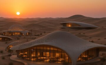 Six Senses Southern Dunes Red Sea luxury desert resort at sunset