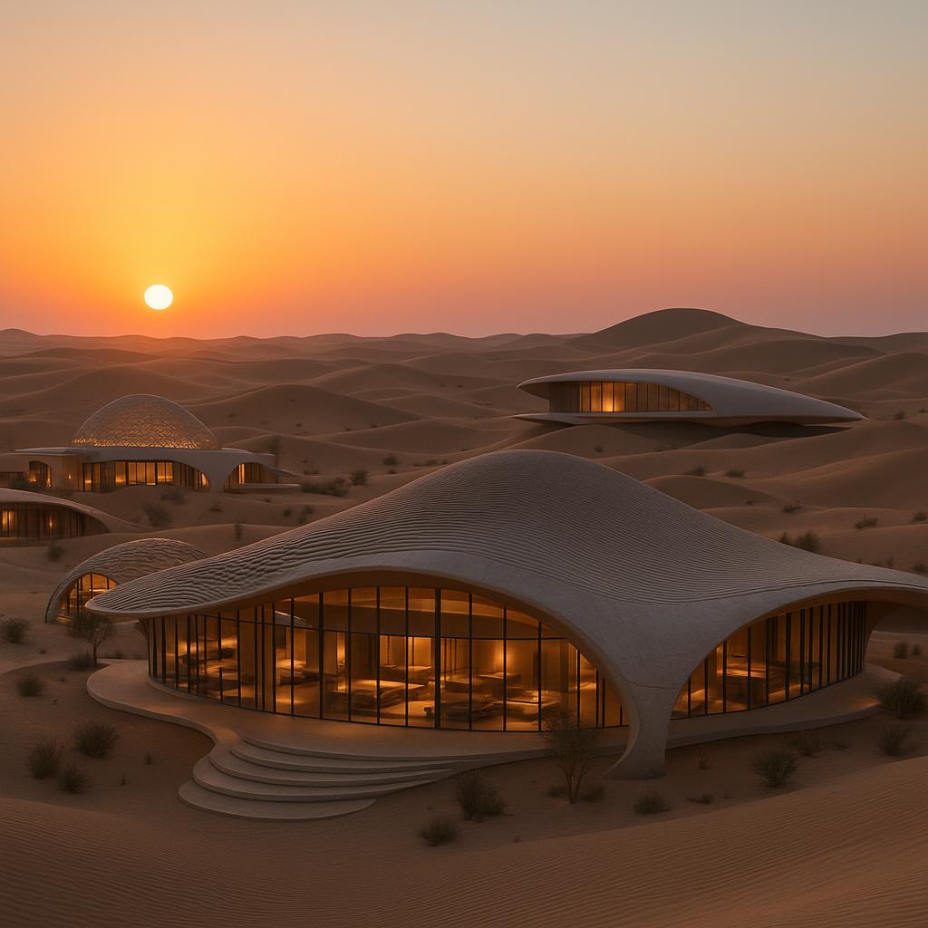 Six Senses Southern Dunes Red Sea luxury desert resort at sunset