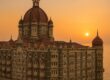 Taj Mahal Palace hotel facade with sunrise