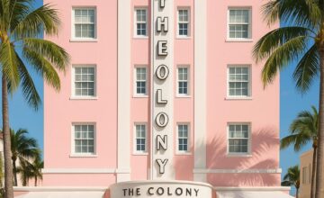 The Colony Hotel pink façade in Palm Beach