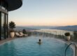 Outdoor thermal pool at The Dolder Grand overlooking Zurich