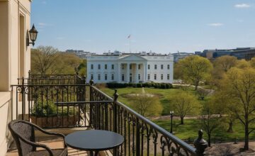 Balcony overlooking White House at The Hay-Adams