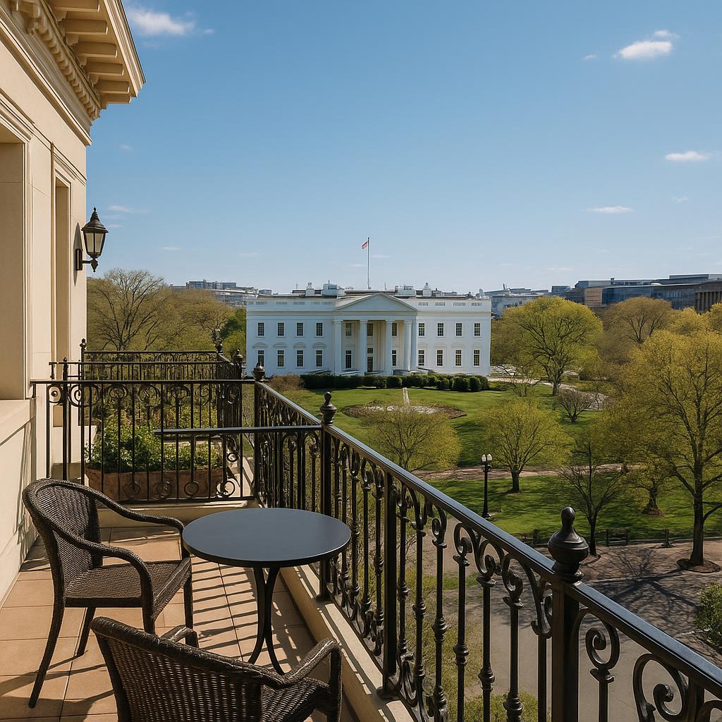 Balcony overlooking White House at The Hay-Adams