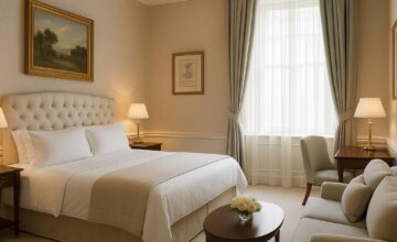 The Lanesborough luxury suite with calm and elegant decor
