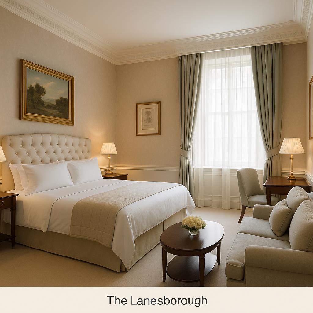 The Lanesborough luxury suite with calm and elegant decor