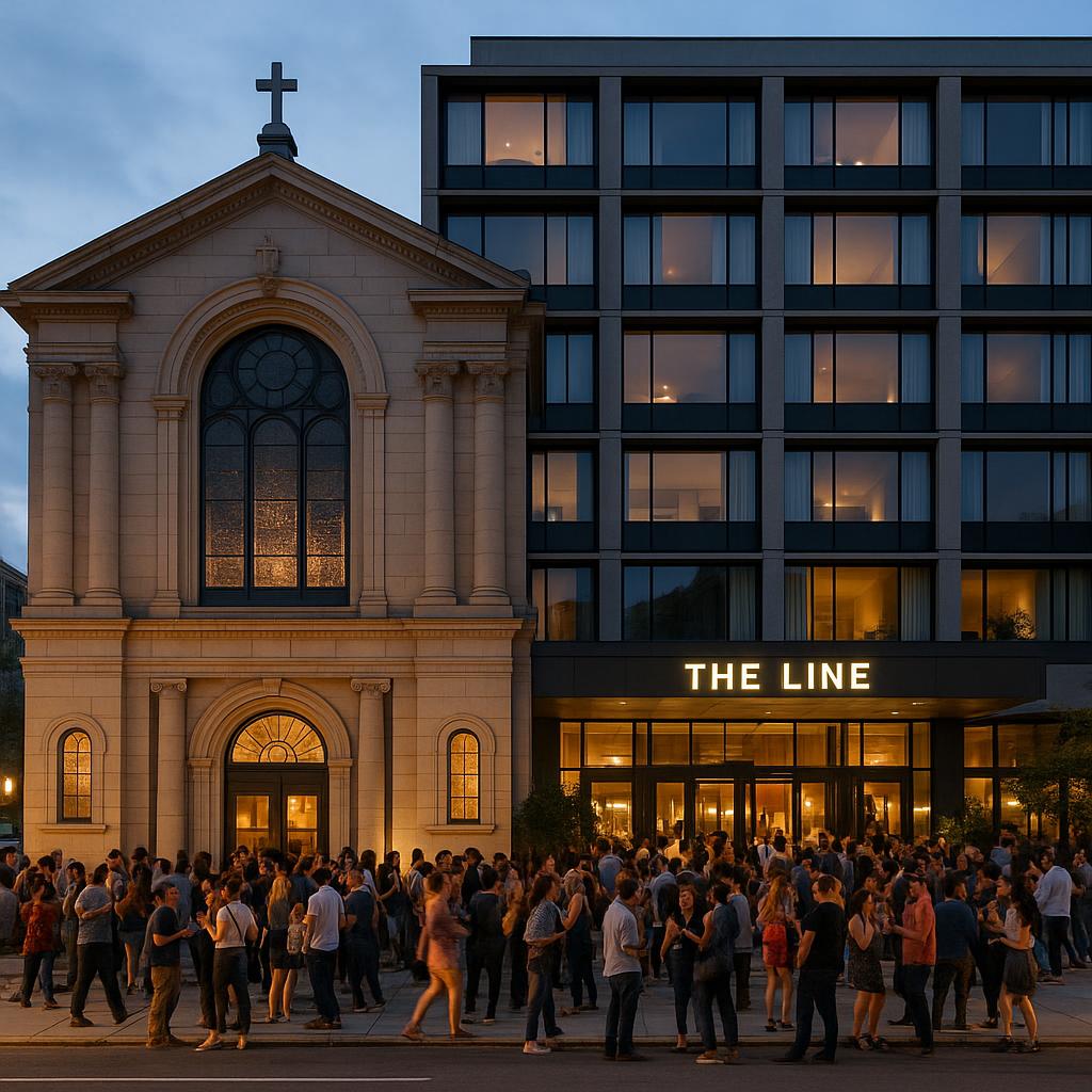 The Line DC hotel in Adams Morgan with vibrant crowd