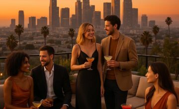 Rooftop Bar View of LA Skyline at The London West Hollywood