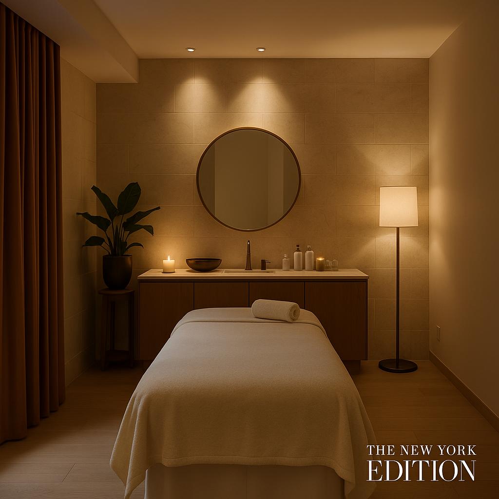 Luxurious spa treatment room at The New York EDITION