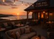 Rooftop views at The Pig at Harlyn Bay during sunset