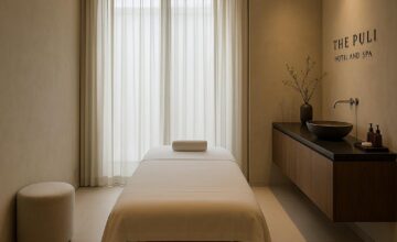 Elegant spa treatment room with minimalist design at The PuLi Hotel and Spa