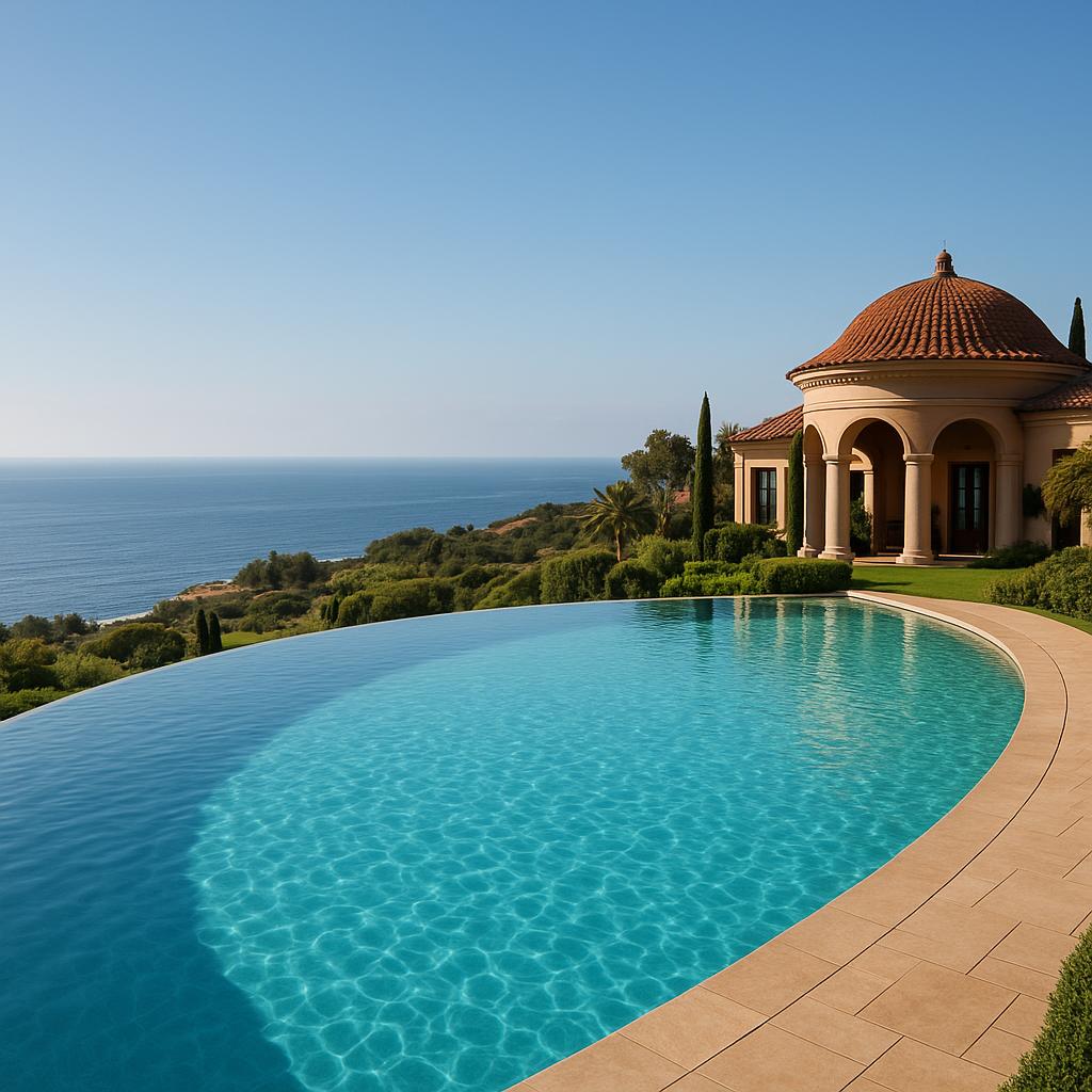 Infinity pool with ocean view at The Resort at Pelican Hill.