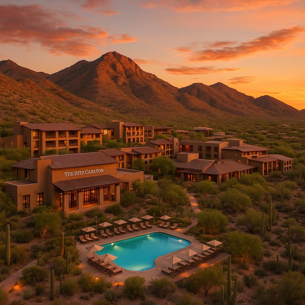 The Ritz-Carlton, Dove Mountain resort surrounded by Tucson desert landscape