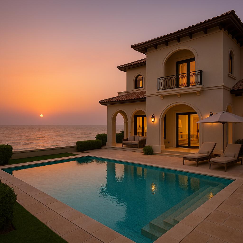 Private villa with pool and sunset sea view at The Ritz-Carlton Ras Al Khaimah