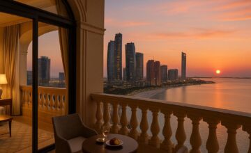 Corniche waterfront view from St. Regis Abu Dhabi suite