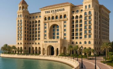 The St. Regis Doha luxury hotel view with waterfront Corniche