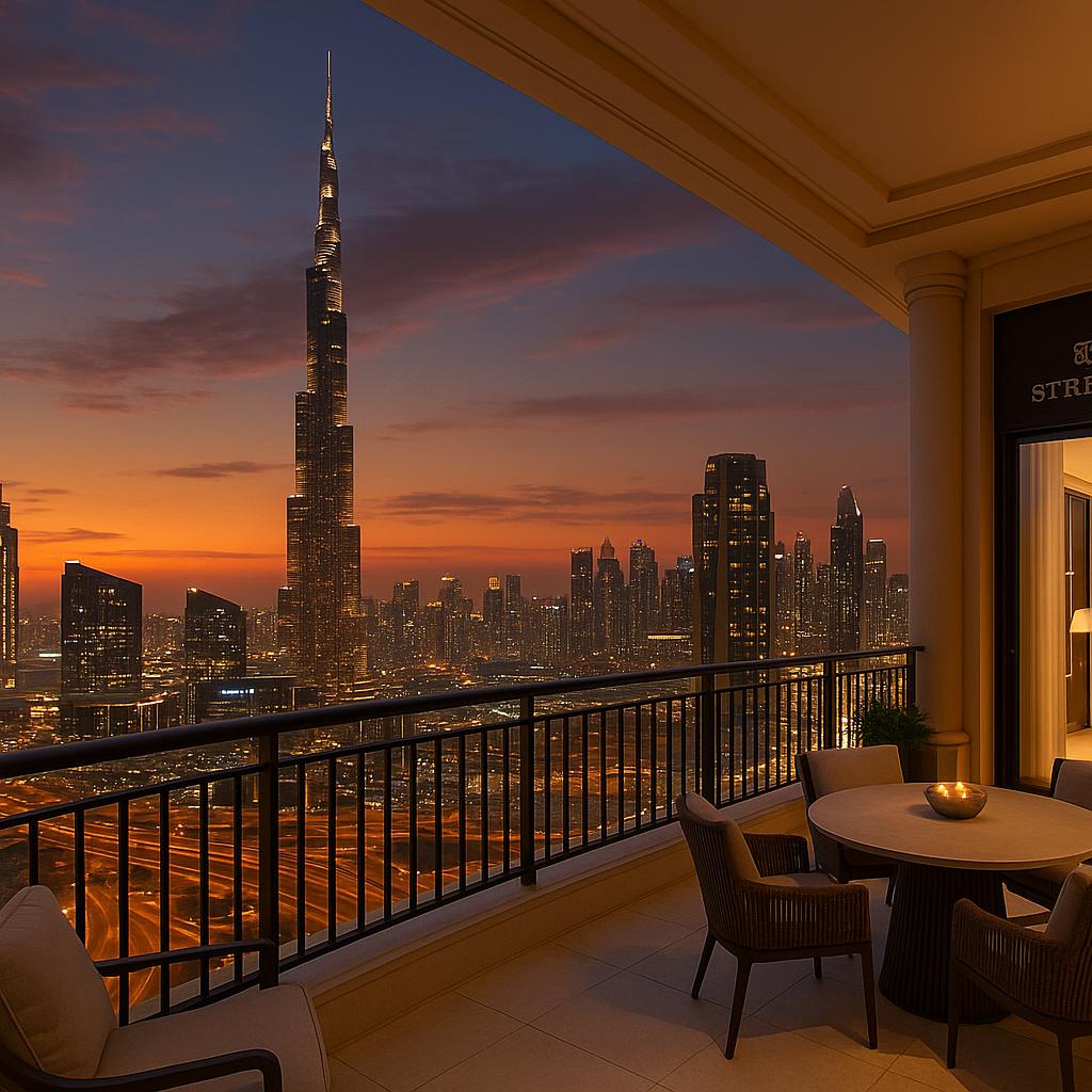 Dubai skyline view from The St. Regis Dubai balcony