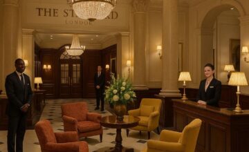 Elegant lobby of The Stafford London with attentive staff
