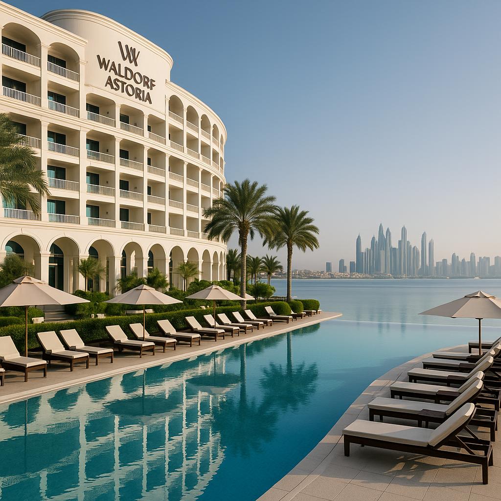 Waldorf Astoria Dubai Palm Jumeirah pool and view