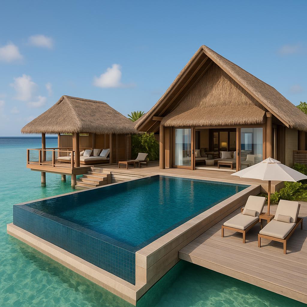 Large luxury villa with private pool and direct lagoon access at Waldorf Astoria Maldives