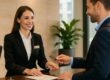 Guest early check-in at hotel front desk