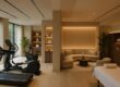 Interior of a luxurious private wellness club with gym, spa, and relaxation areas