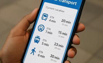 Traveler using local transport app