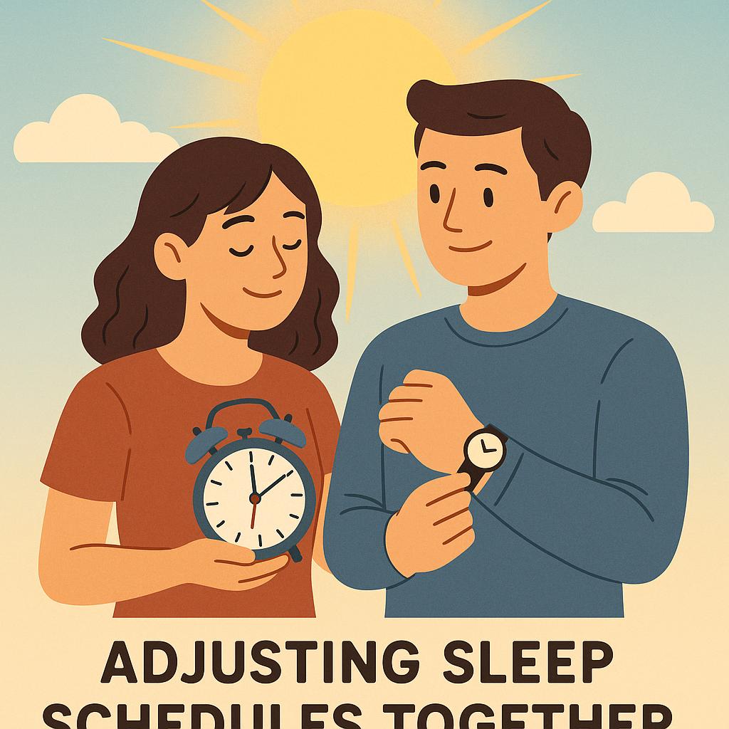 Couple coordinating sleep schedules with sunlight exposure