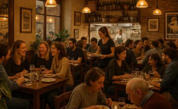 Cozy small family-run restaurant with local diners