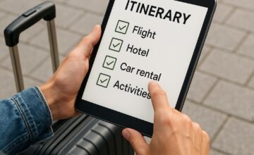 Digital flexible simple itinerary on tablet