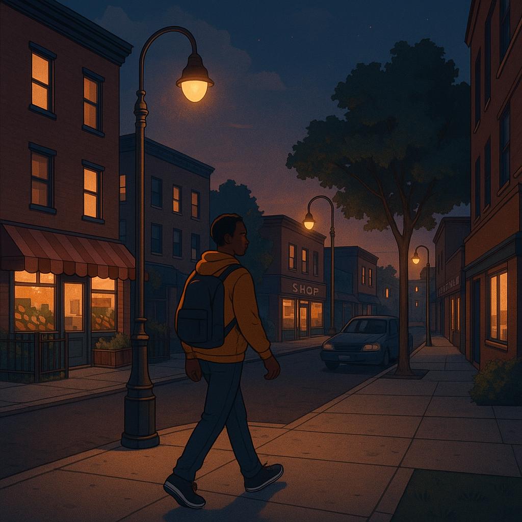 Evening view of a safe affordable neighborhood