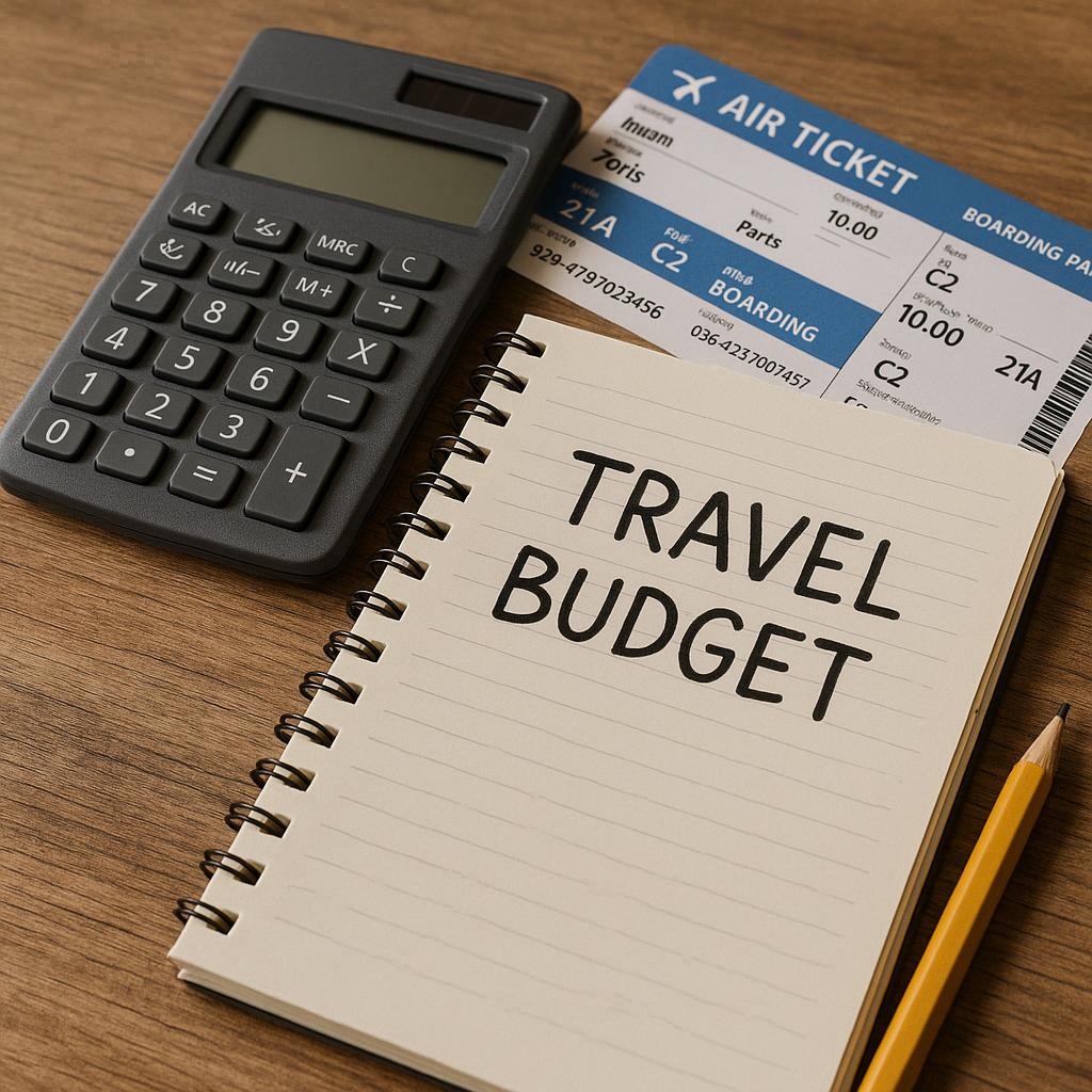 How Much Does a Trip Really Cost in 2026? A Comprehensive Guide 2 Person planning a travel budget with calculator and tickets