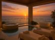 Ocean view spa retreat at sunset