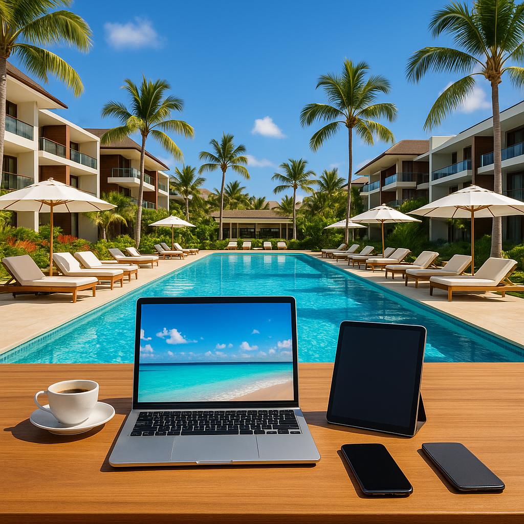 High-speed Wi-Fi at a luxury all-inclusive resort