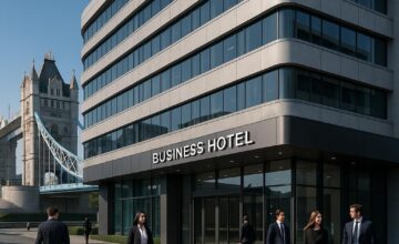 Modern business hotel near major urban attraction