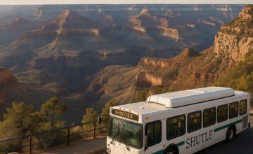 Scenic canyon viewpoint reachable by public transport