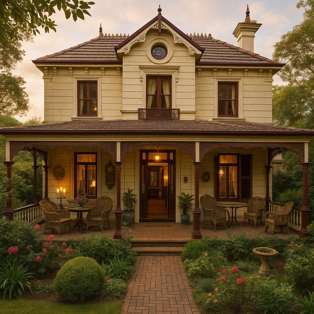 Victorian Manor Guesthouse exterior with garden