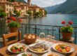 Lakeside dining with fresh local dishes in a lake town