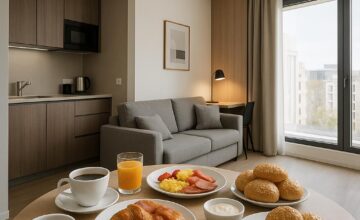 Breakfast included in a long-stay aparthotel suite