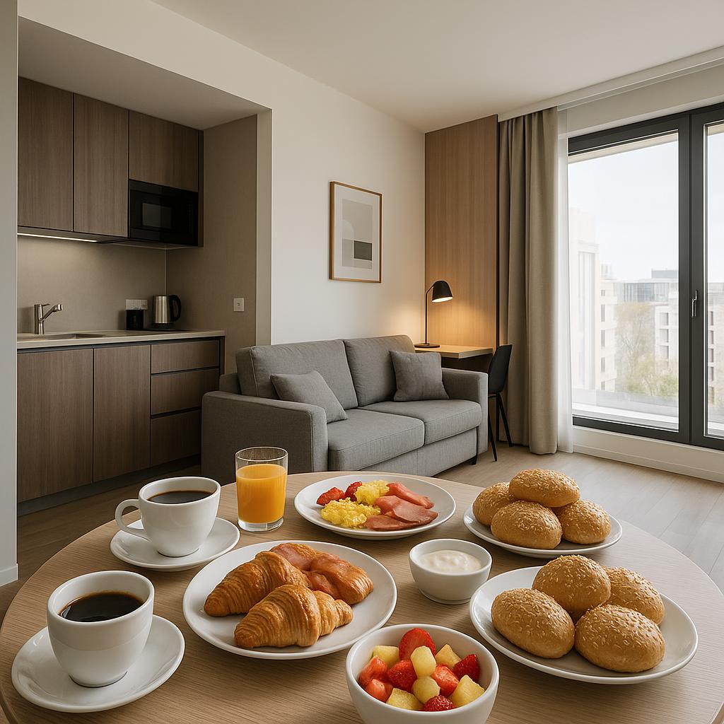 Breakfast included in a long-stay aparthotel suite