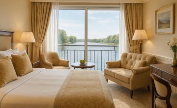 Luxury riverboat suite with flexible check-in