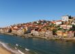 Porto riverside and Matosinhos beach panorama