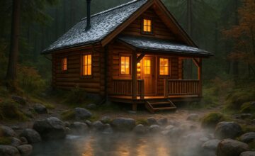 Soundproof insulated cabin near hot springs