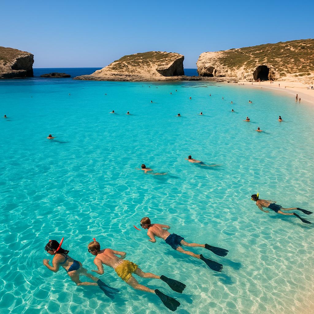 Which Blue Lagoon Coves Feel Most Special for a 3-Day Trip? 2 Blue Lagoon Bay with sandy beach and snorkeling visitors